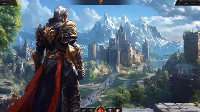 rpg video game knight and large city