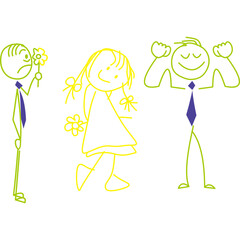 Cartoon hand drawn stick man