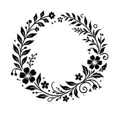 Floral Wreath Circle: A delicate and elegant floral wreath, perfect for adding a touch of nature and beauty to your designs.