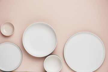 white plate mockup with cream color background