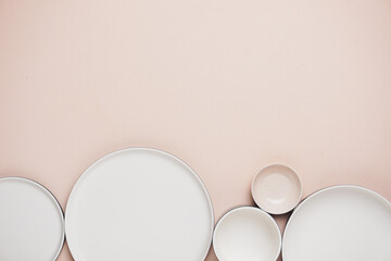 white plate mockup with cream color background
