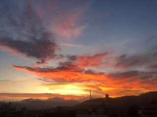 Fototapeta premium sunset over the city