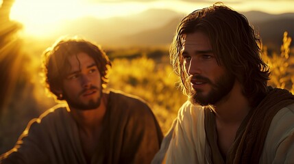 Jesus Christ Speaks to the Rich Young Ruler, Biblical New Testament Depiction Scene