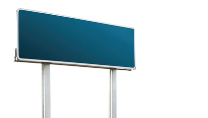 Fototapeta premium Blank freeway highway sign isolated on white background. free space for text. Road traffic sign. Blank board with place for text. Mockup. Make your own message design for business advertising