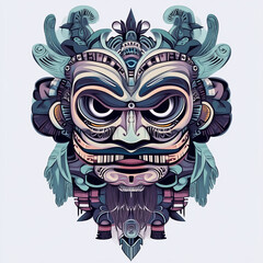 Naklejka premium Maori Tribal anime concept full color illustration