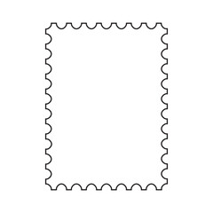 Vertical white blank postage stamp template isolated vector illustration