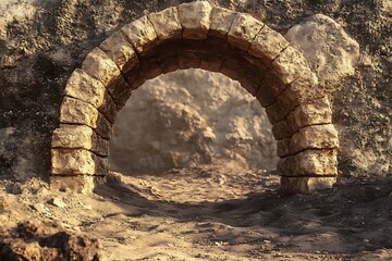 Fototapeta premium Ancient Stone Archway in a Desolate Landscape