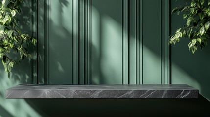 Stylish Modern Bench on Wall with Green Wall