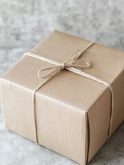 Gift Box with Ribbon on Table