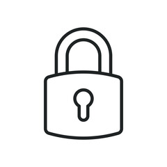 Padlock thin line icons. Editable stroke and Perfect pixel on transparent background