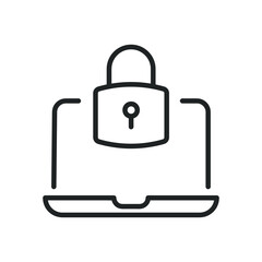 Device security thin line icons. Editable stroke and Perfect pixel on transparent background