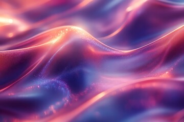 Obraz premium Abstract Wavy Iridescent Background with Smooth and Shiny Surface