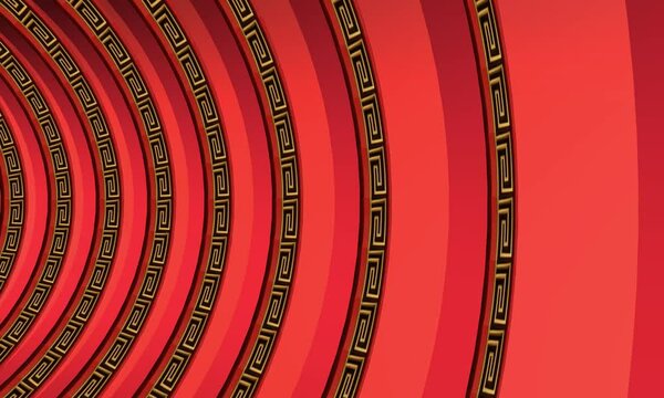 Happy Chinese New year tunnel red and white background
