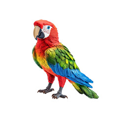 Fototapeta premium Vibrant Scarlet Macaw Parrot Figurine - Tropical Bird Decoration