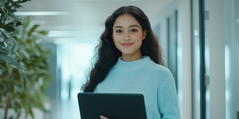 Woman Holding Tablet