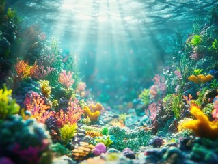 Naklejka premium Underwater Coral Reef