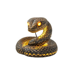 Naklejka premium Illuminated Coiled Snake Sculpture - Glowing Reptile Decor