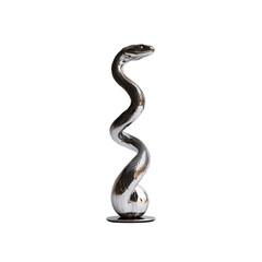 Chrome Serpent Sculpture Elegant Modern Art Deco Style