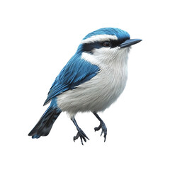 Fototapeta premium Vivid Blue and White Bird, Detailed Illustration