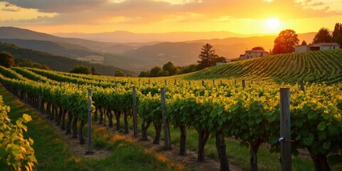 Fototapeta premium Scenic Vineyards and Winemaking Charm