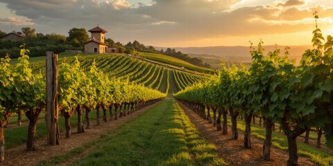 Fototapeta premium Scenic Vineyards and Winemaking Charm