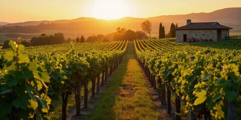 Fototapeta premium Scenic Vineyards and Winemaking Charm