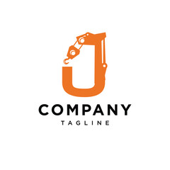 Letter U Crane Logo Icon Vector