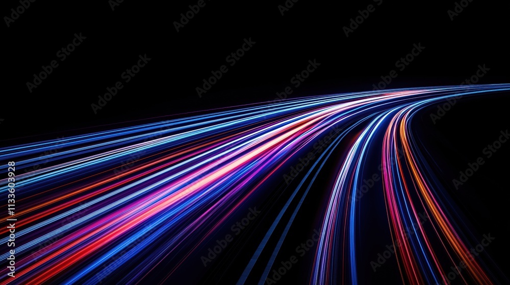 Poster abstract photo shows speed motion. light trails create dynamic patterns. futuristic tech concept. fa
