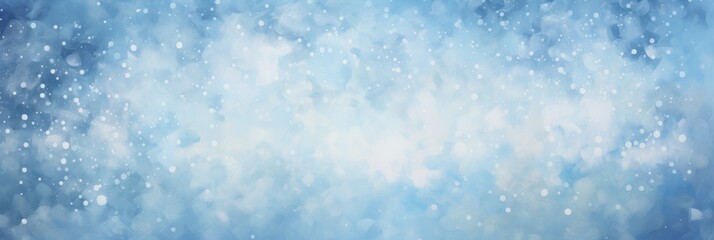 Obraz premium Expansive Abstract Watercolor Background Featuring Soft Blue Tones and White Speckles Creating a Dreamlike Atmosphere Reminiscent of a Snowy Winter Wonderland
