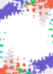 An abstract transparent psychedelic wavy vignette design element overlay.