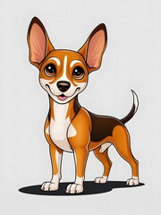 Cute Cartoon Pharaoh Hound Dog Illustration