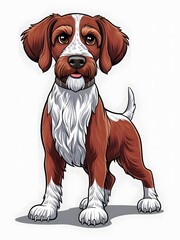 Cute Cartoon German Wirehaired Pointer Dog Illustration