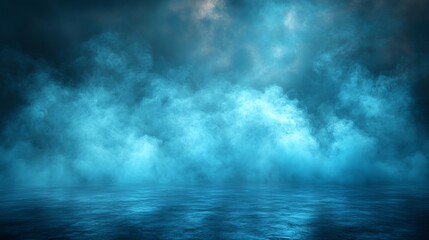 Obraz premium Deep turquoise plain background evoking sense of depth and mystery perfect for bold and creative designs