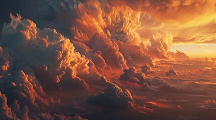 Towering cumulonimbus incus clouds with a spreading anvil top, creating a powerful and dramatic sky filled with intense weather, energy, and natural grandeur, perfect for storm watchers and sky enthus