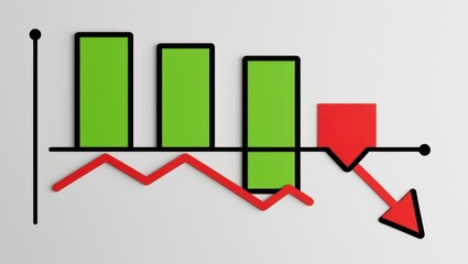 Green Bar Graph Showing A Sharp Decline In Values