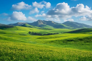 Serene Green Hills of California's Central Coast