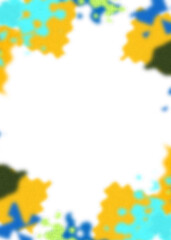 An abstract transparent psychedelic wavy vignette design element overlay.