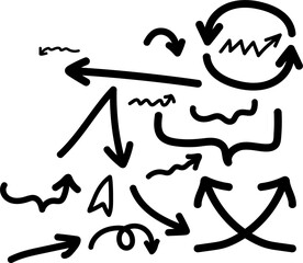 set of hand drawn arrows .Vector doodle design elements. Illustration on white background.for business infographic, banner, web and concept design.
