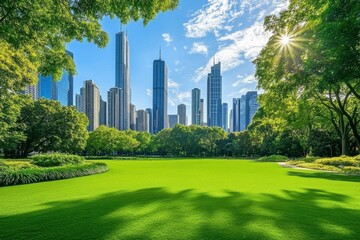 Fototapeta premium Manicured Lawn Offers Relaxation and Recreation