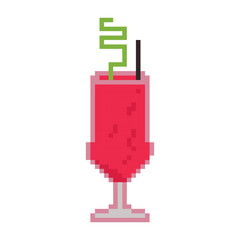 Obraz premium Сocktail pixel art vector illustration