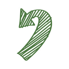 green arrow hand drawn