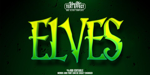 Elves editable text effect, customizable monster and fantasy 3d font style © LetsSmile