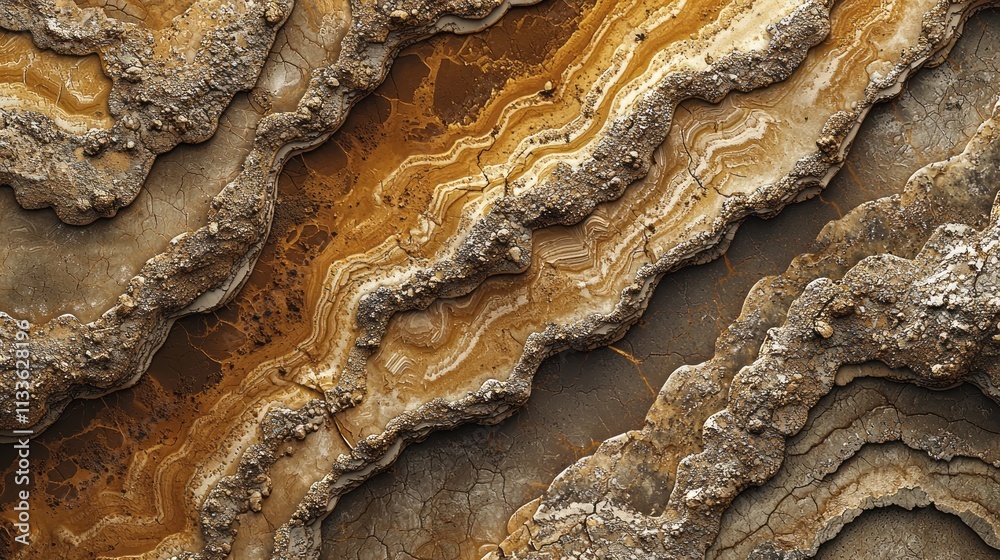 Aufkleber a mesmerizing top-down view displays the delicate layers and rich hues of earth mocha mousse, showca
