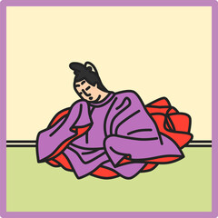 カラー正方形シンプル百人一首　後鳥羽院