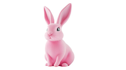 Fototapeta premium A cute, stylized pink rabbit figurine, designed for decorative or playful purposes.