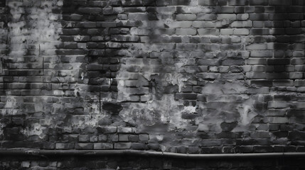 Obraz premium a black and white photo of a brick wall
