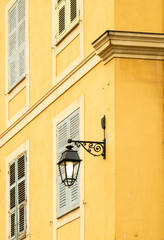 Lamp on Old Building in Ajaccio, Corsica, France