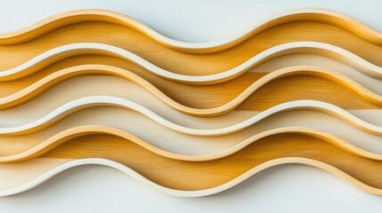 Abstract Wooden Wave Pattern Design, Decorative Shelves