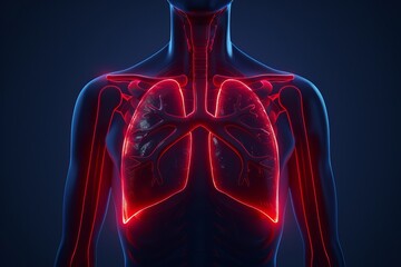 Detailed Visualization of Lungs with Bright Glowing Veins