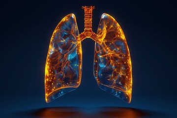 Detailed Visualization of Lungs with Bright Glowing Veins